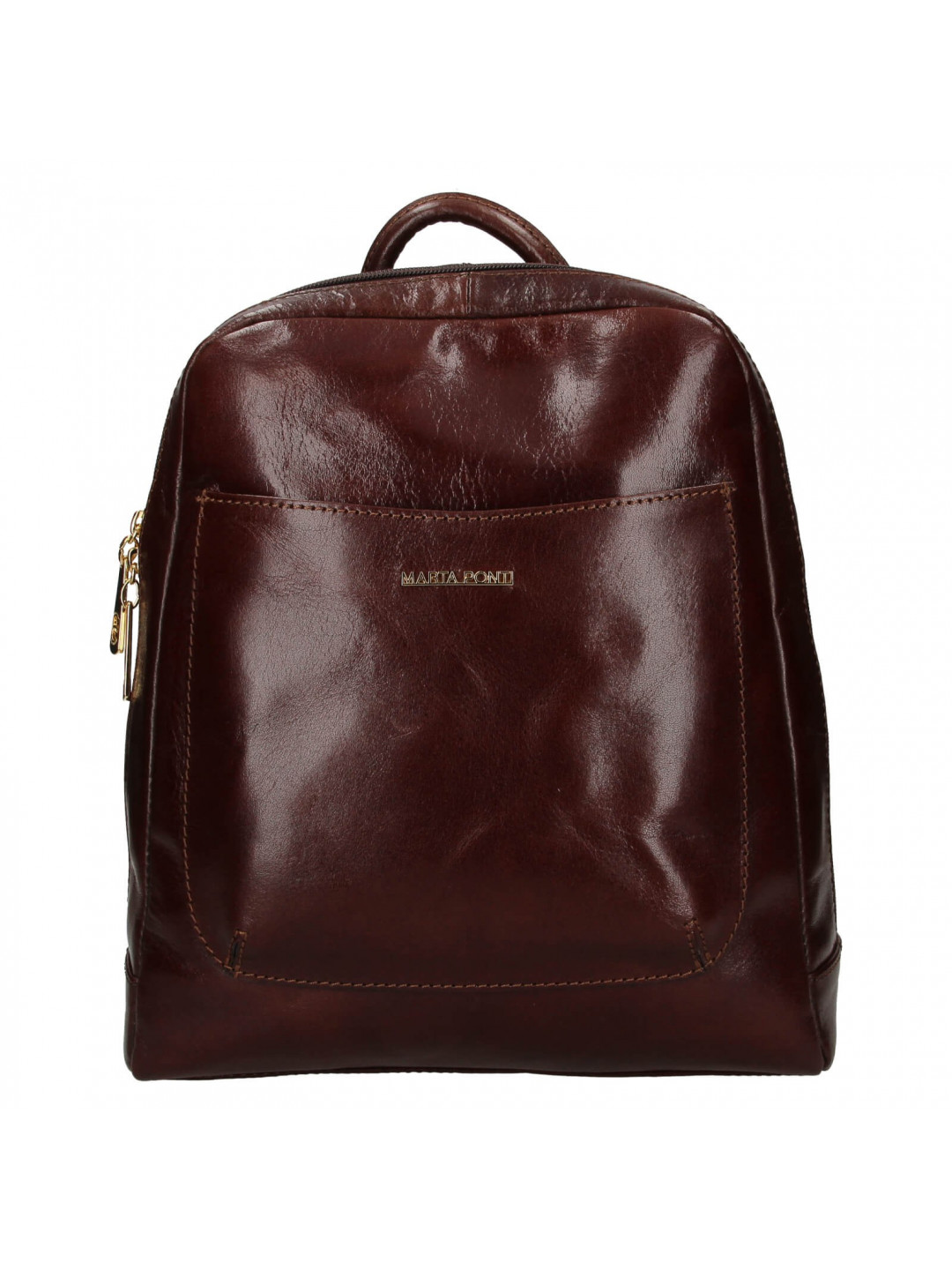 Dámský kožený batoh Marta Ponti Alix – tmavě hnědá